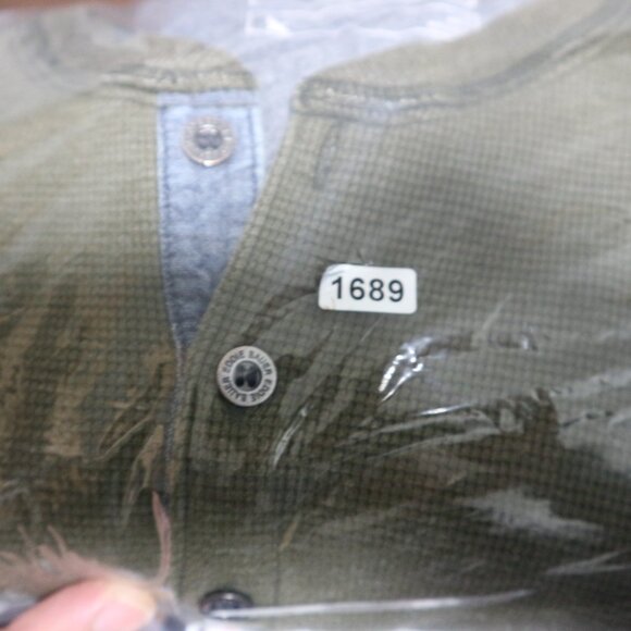 Eddie Bauer Thick Thermal Longsleeve Henley Olive Mens Large - Picture 8 of 8